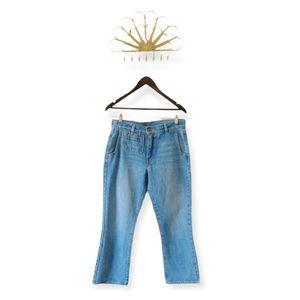 Levi’s Orange Tab Medium Wash High Waist Crop Kick Flare Jeans Size 28